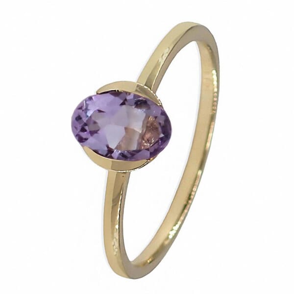 Gullring 14 kt med ametyst - bur585706a